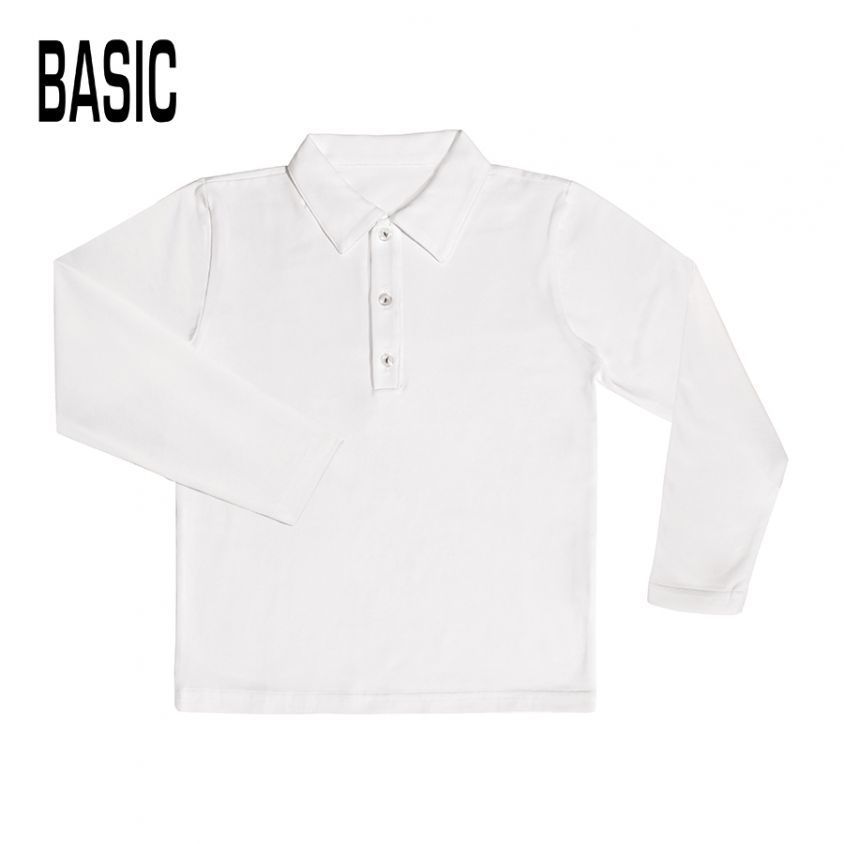 Polo a manica lunga economica per bambini Made in Italy BASIC_MO